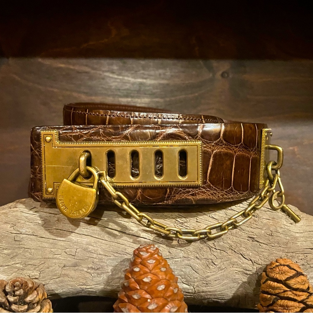 SOLD Ralph Lauren Purple Label Alligator Belt M